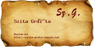 Szita Gréta névjegykártya